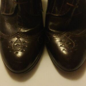 Franco Sarto Heeled Lace-up/Zip Ankle Boots Size 10M. Brown.  3.5" heel.